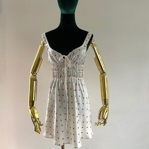 Zara Satin Floral Mini Dress XSmall Milkmaid Babydoll Cottage Fairy Feminine